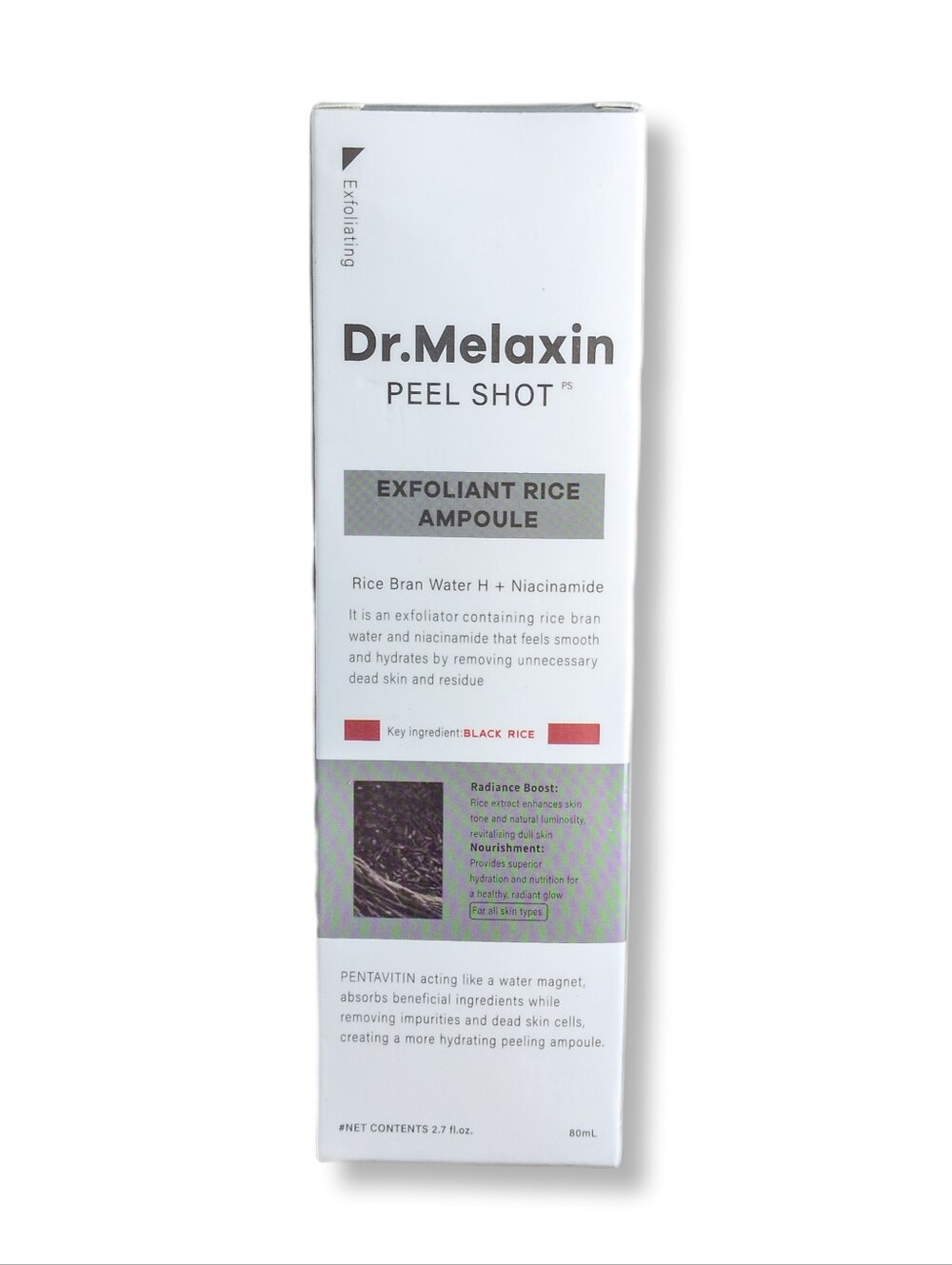 Dr. Melaxin Black Rice Exfoliating Ampoule NIB - AHA BPHA Niacinamide Serum